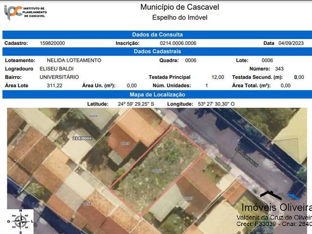 #200 - Área para Venda em Cascavel - PR